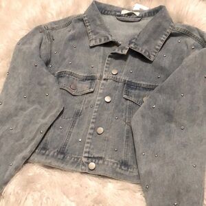 💎Cropped Jeweled Denim Jacket💎